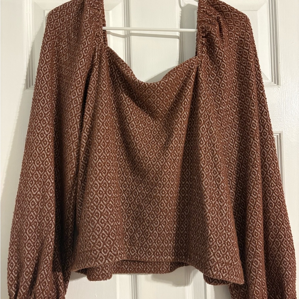 Madewell Brown Textured Knit Top